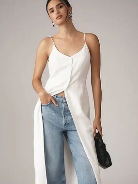Sunday in Brooklyn White Draped Split-Hem Cami Top